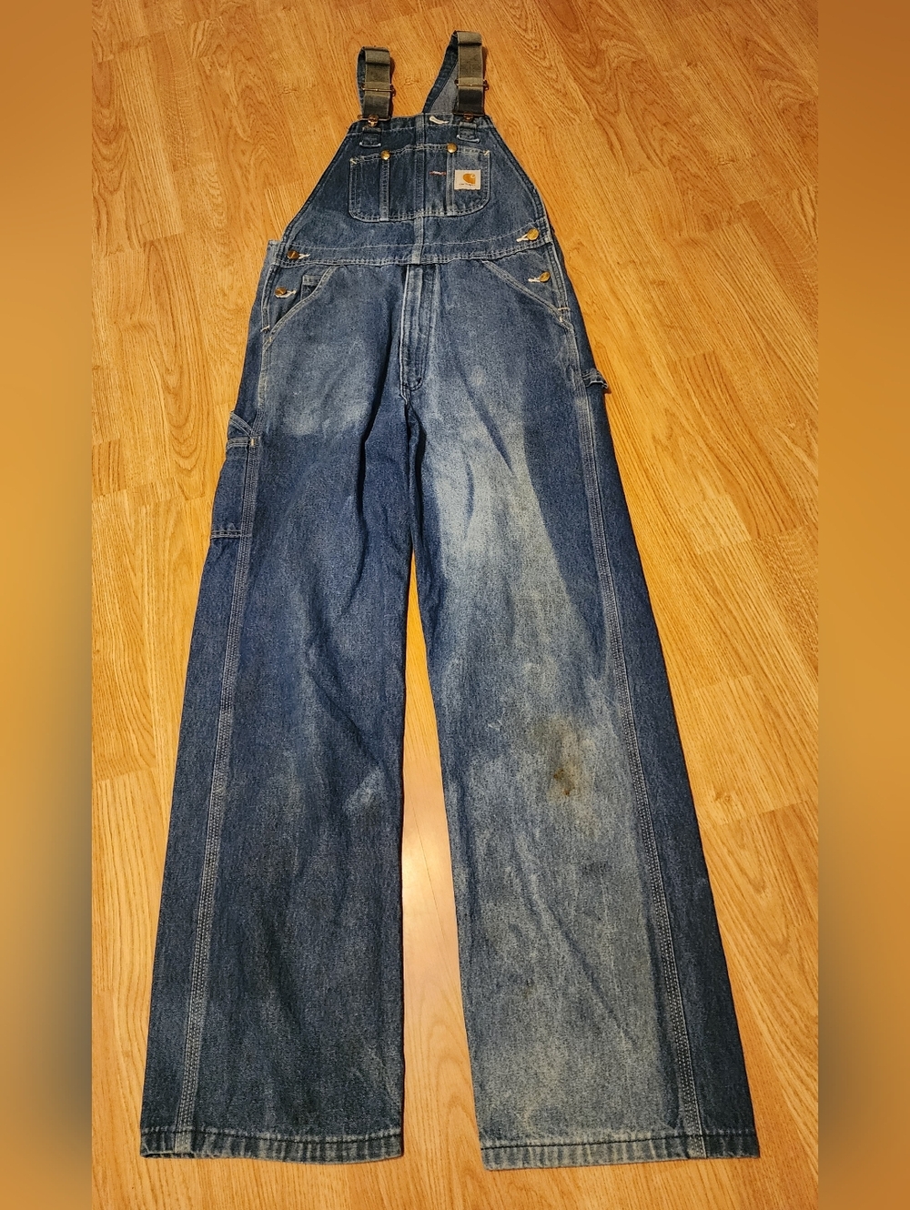 Carhartt Dark Blue Denim Work Bib Overalls